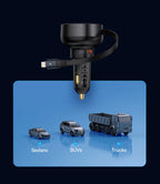 60W Fast Dual Port Car Charger with Retractable Cable