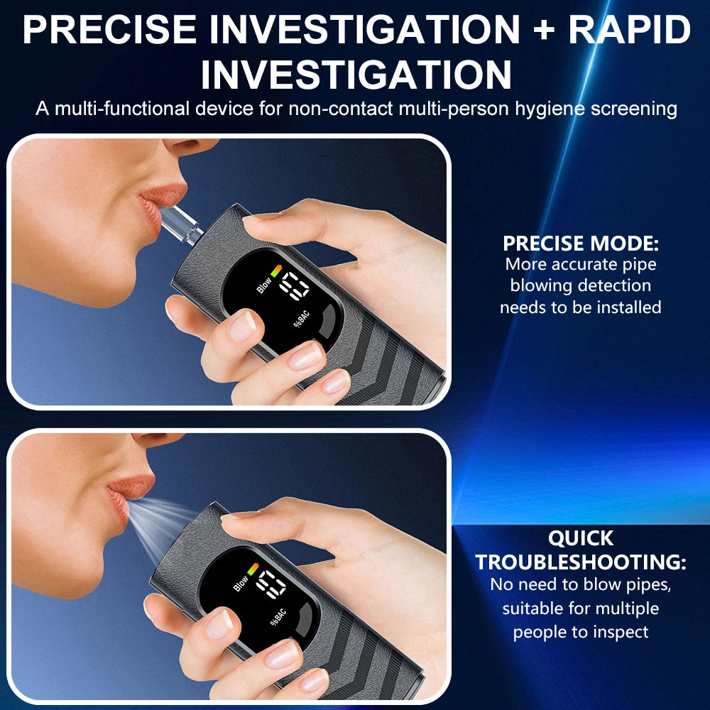 Digital LCD Alcohol Breathalyzer Contactless Portable Detector