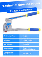 3-in-1 Manual Tube Bender for 1/4" 3/8" 1/2" Pipes