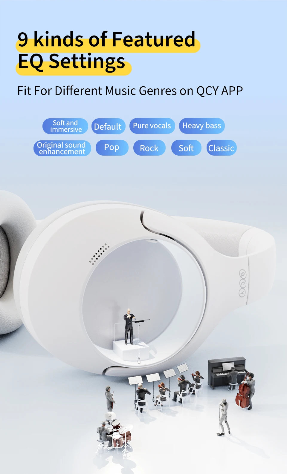 Wireless Noise Cancelling Over-Ear Headphones with Bluetooth 5.3
