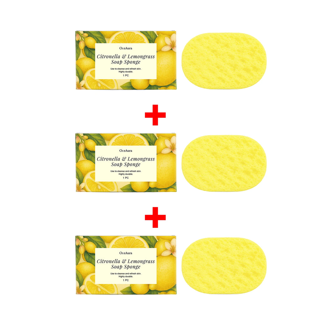 Exfoliating Lemongrass Bath Sponge for Daily Body Cleansing