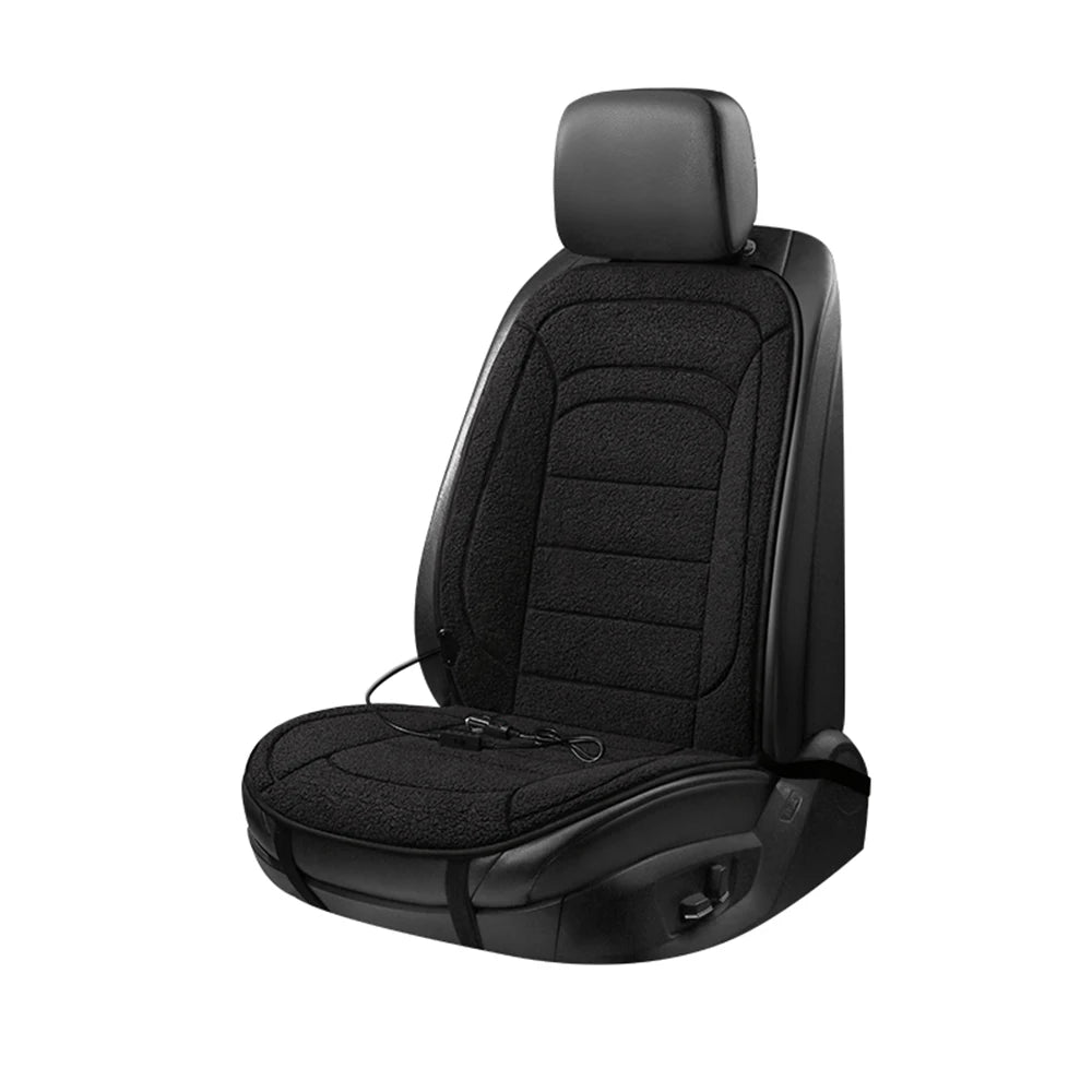 Heated Faux Lambswool Car Seat Cushion for Winter