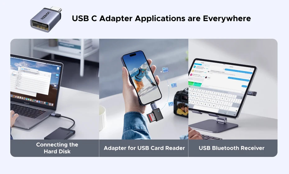 USB A Male to USB C Female OTG Adapter Converter - 17