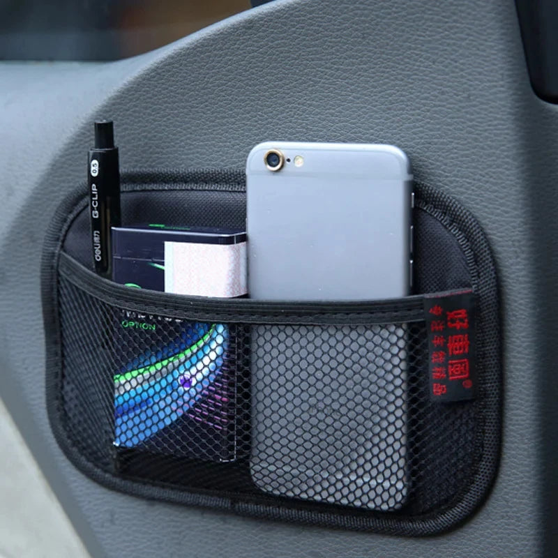Adhesive Mesh Car Interior Storage Pocket for Phones and Accessories
