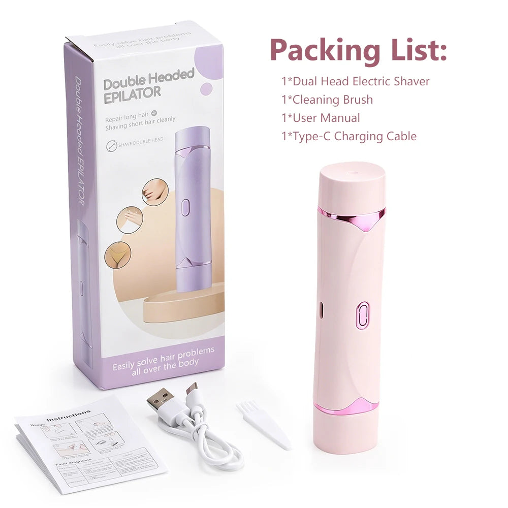 2-in-1 Dual-Head Painless Electric Razor for Women - 16