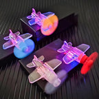 2pcs Wind Powered LED Airplane Decor for Motorcycle Car and Bicycle