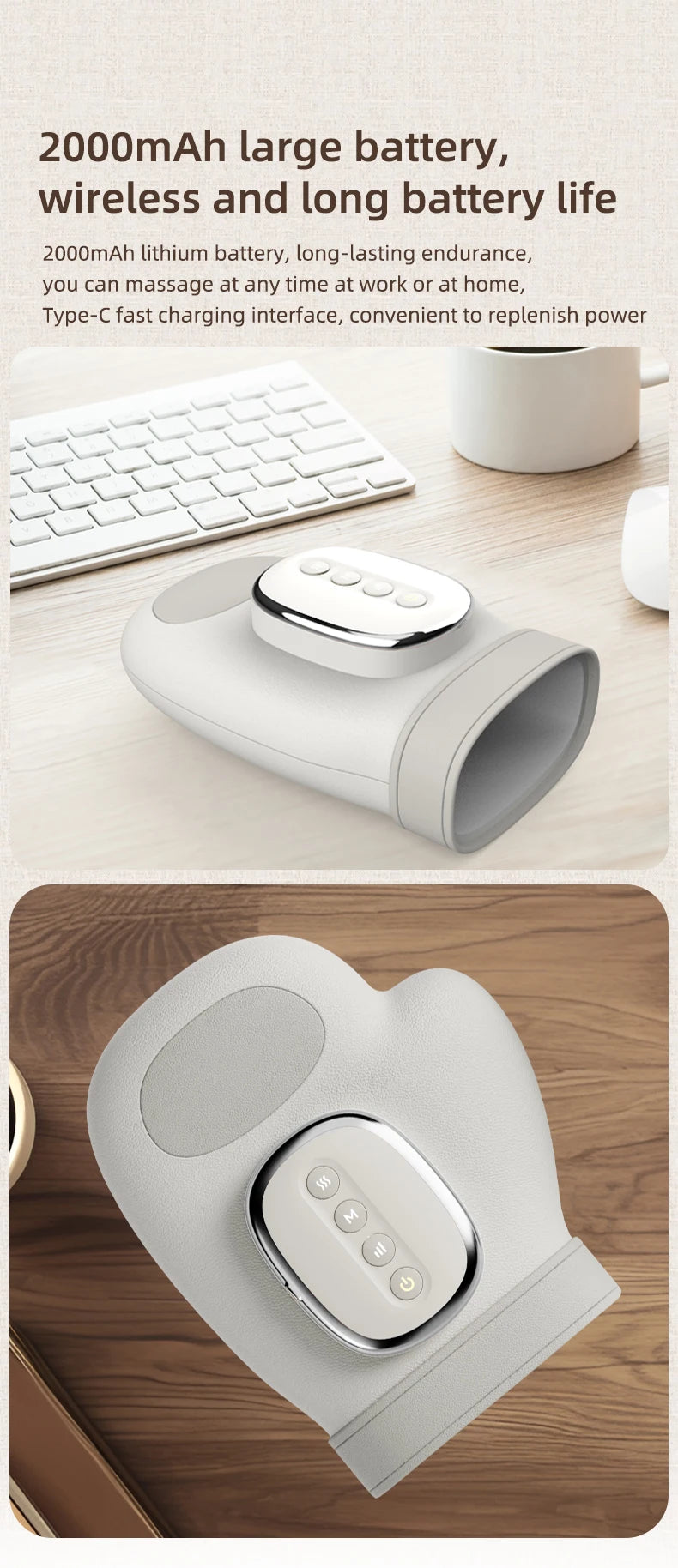 Electric Air Compression Hand Massager with Heat for Pain Relief - 15