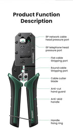 Multifunctional Ethernet Cable Crimper for RJ45 and RJ12 Connectors