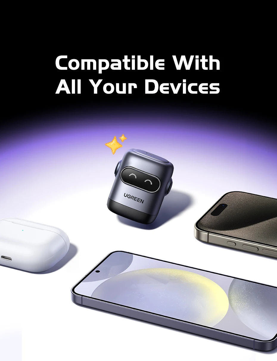 30W GaN USB-C Robot Fast Charger for Smartphones and Tablets