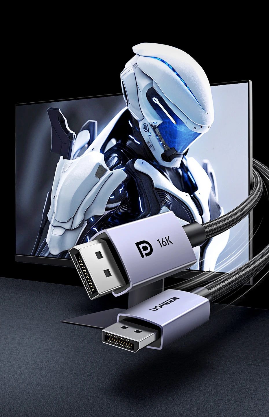 16K DisplayPort 2.1 Cable for 8K 4K Gaming Monitors