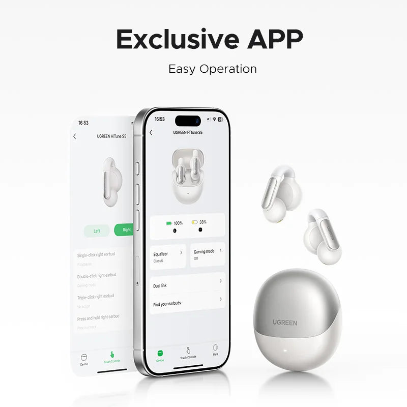 Open Ear Wireless Bluetooth 5.4 Clip-On Sports Earbuds