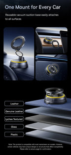 Magnetic Vacuum Suction Car Phone Mount with 360° Rotation