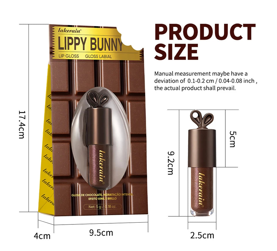 Moisturizing Chocolate Shimmer Lip Gloss for Hydrated Plump Lips - 17