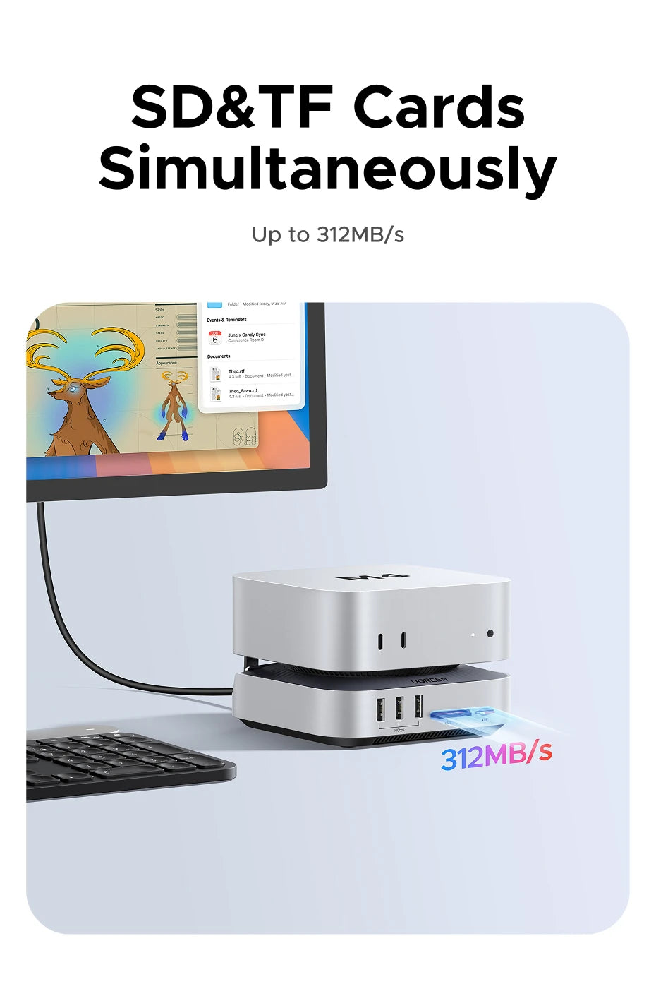40Gbps Docking Station with M.2 NVMe SSD Case for Mac Mini - 16