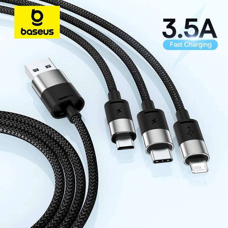 3-in-1 Fast Charging Multi-Cable for Phone and Tablet