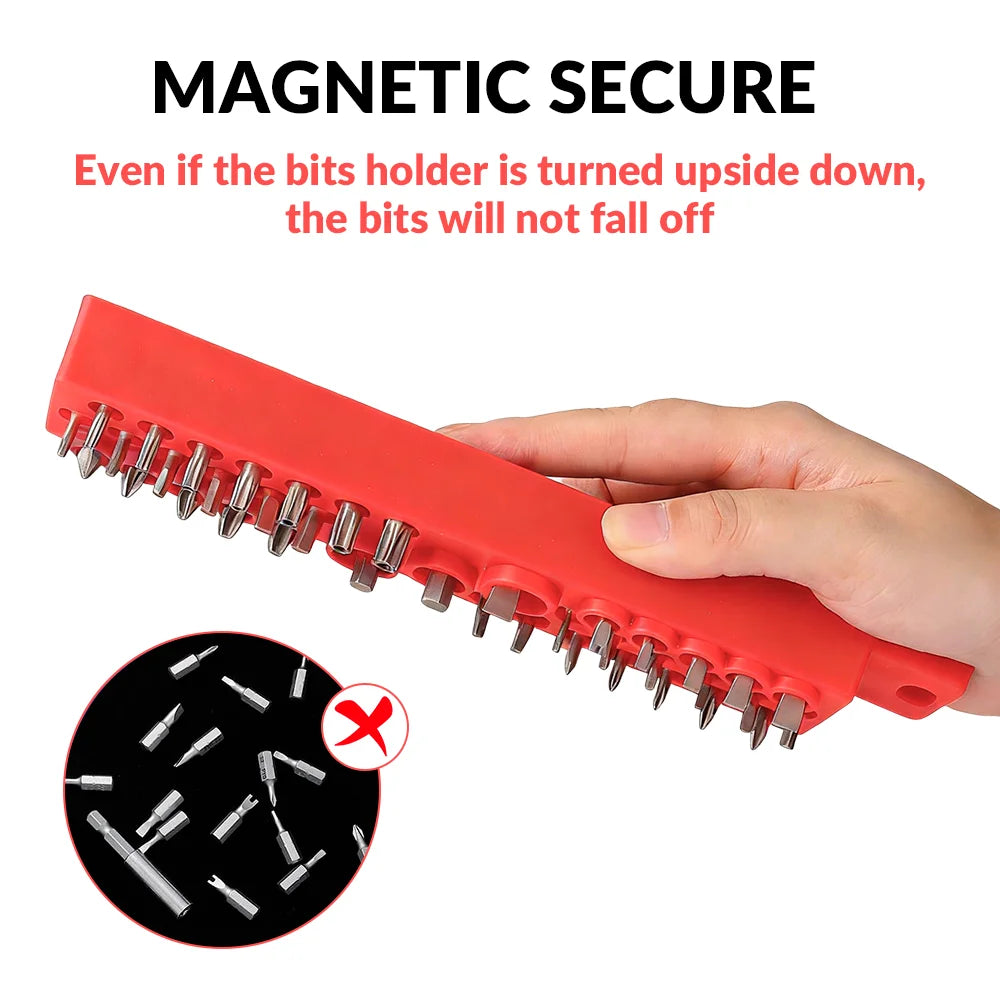 Magnetic 39-Hole Organizer for 1/4 Inch Hex Screwdriver Bits - 3