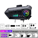 Bluetooth 5.3 Motorcycle Helmet Headset with Voice Control