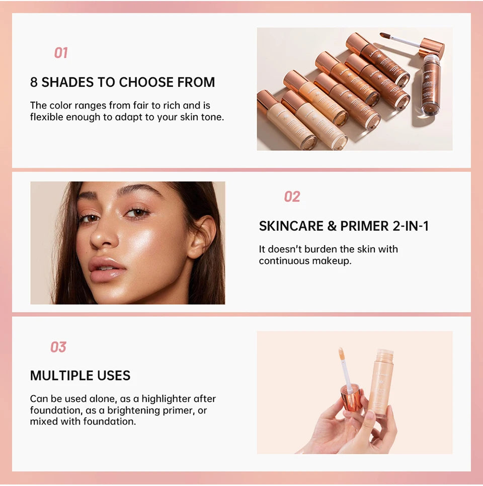 Liquid Glow Face Highlighter and Illuminating Filter - 8