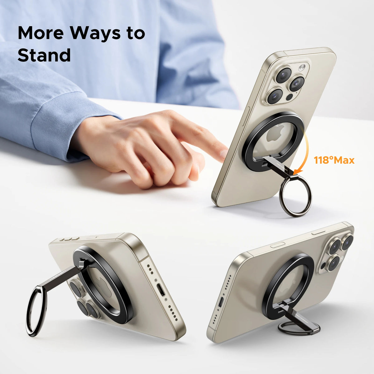 Magnetic Ring Phone Holder and Kickstand for MagSafe