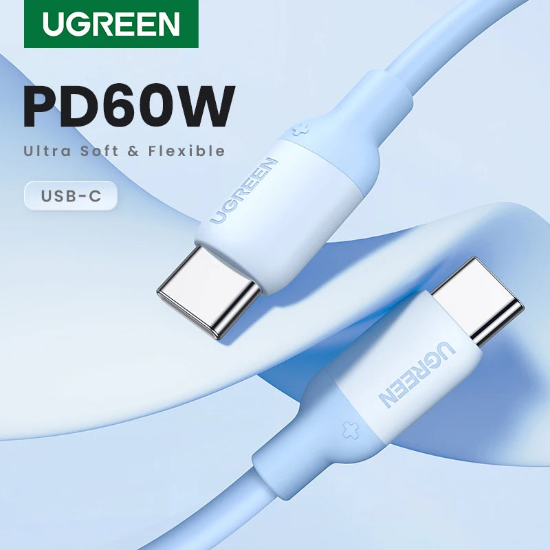 60W USB-C to USB-C Fast Charging Liquid Silicone Cable - 1