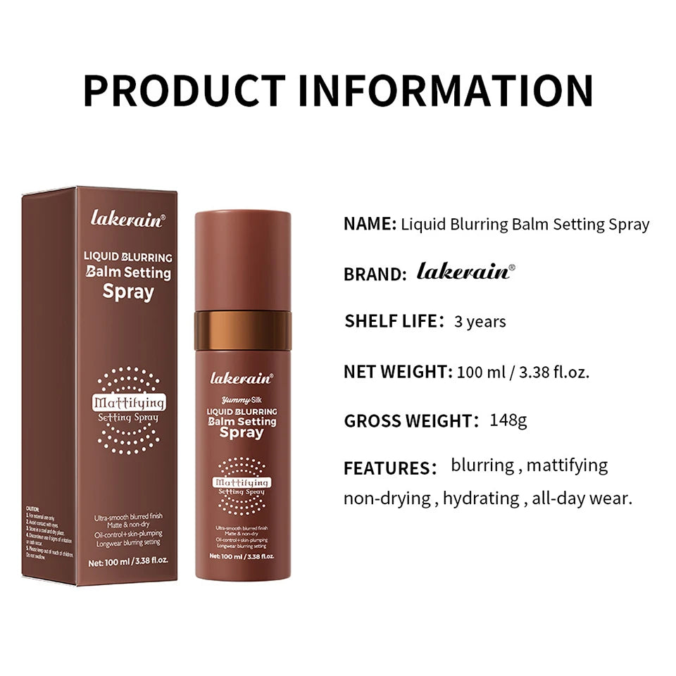 Liquid Blurring Balm Setting Spray for Long-Lasting Matte Makeup - 15