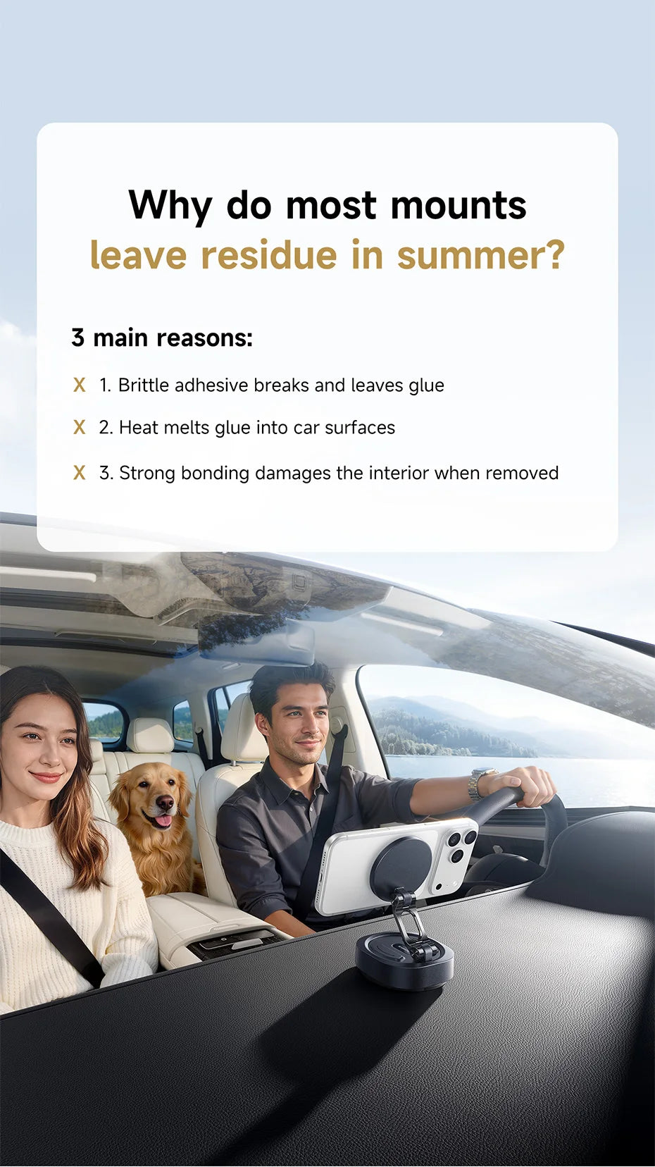Magnetic Suction Cup Car Phone Mount with 720° Adjustable Rotation