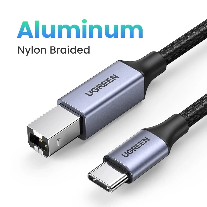 USB-C to USB-B 2.0 Printer and Scanner Cable - 19