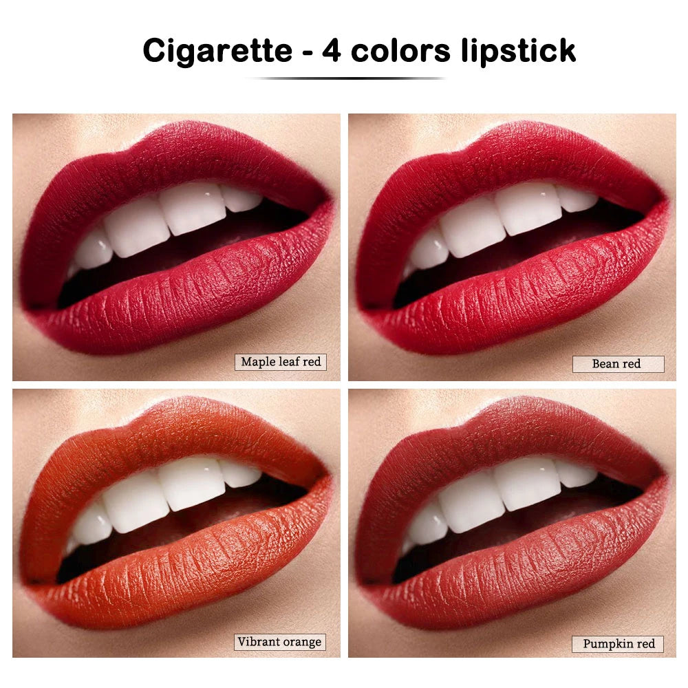 Matte Lipstick Set with Creative Cigarette Design