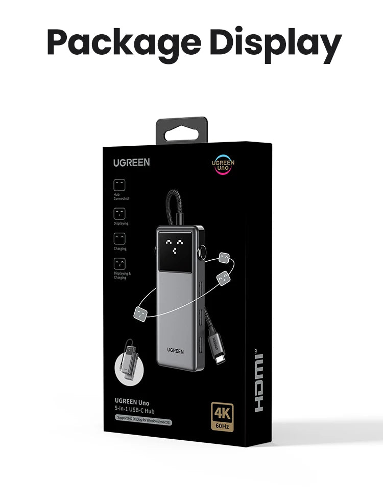 5-in-1 USB-C Hub with 4K 60Hz HDMI and 100W Power Delivery