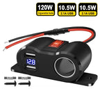 12V 24V Dual USB Fast Charger and Cigarette Lighter Socket Panel