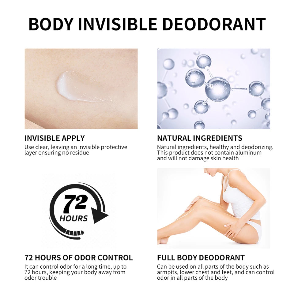 Long-Lasting Invisible Body Deodorant Cream - 9