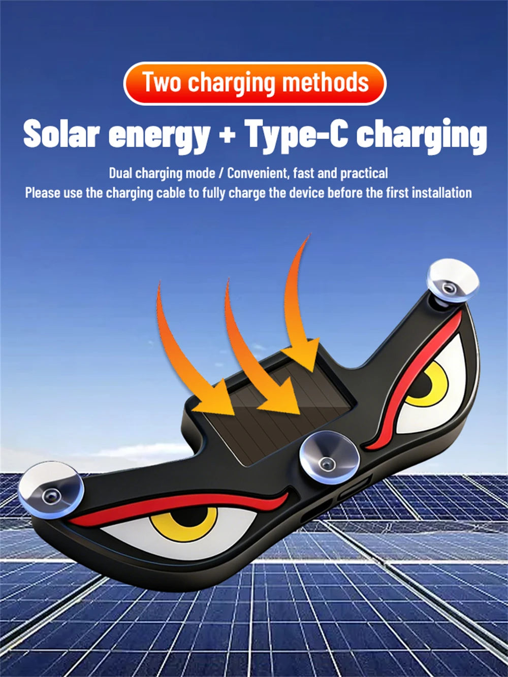 Solar Demon Eye LED Car Window Atmosphere Light - 10