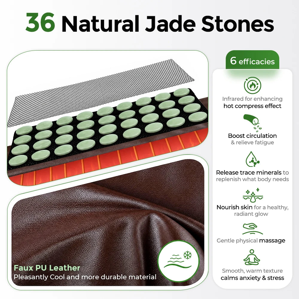 Double-Sided Natural Jade Heating Pad for Back and Muscle Relief