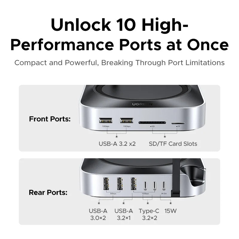 11-in-1 Docking Station with NVMe SSD Enclosure for Mac Mini