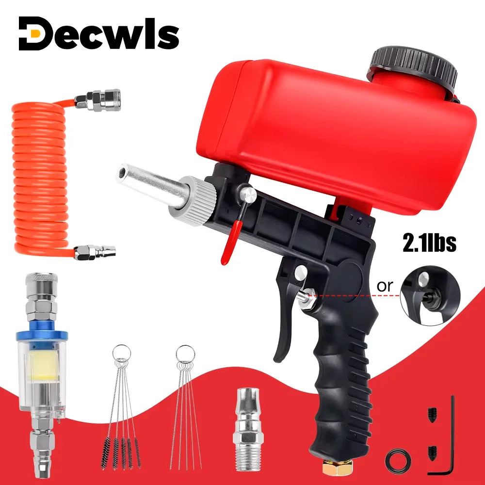 Portable 90PSI Pneumatic Sandblasting Gun for Rust Removal