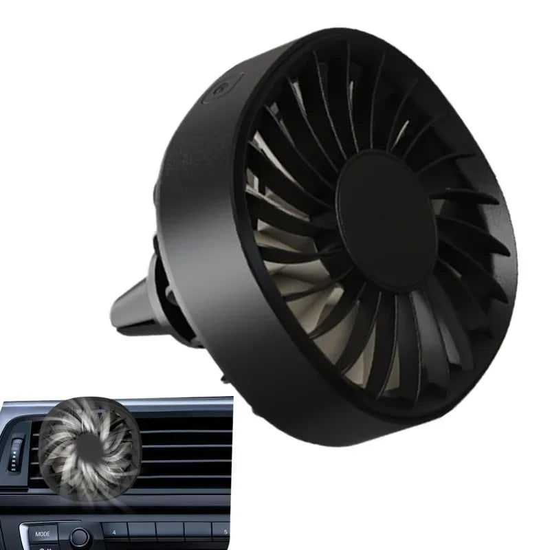 Portable 5V USB Car Air Vent Cooling Fan with 3 Gears and RGB Light
