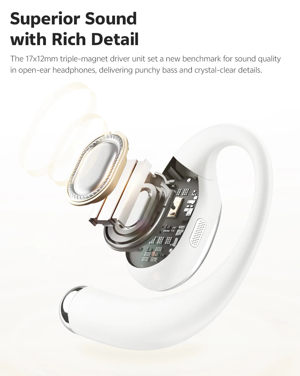 Open-Ear Wireless Sport Headphones with 52-Hour Battery Life