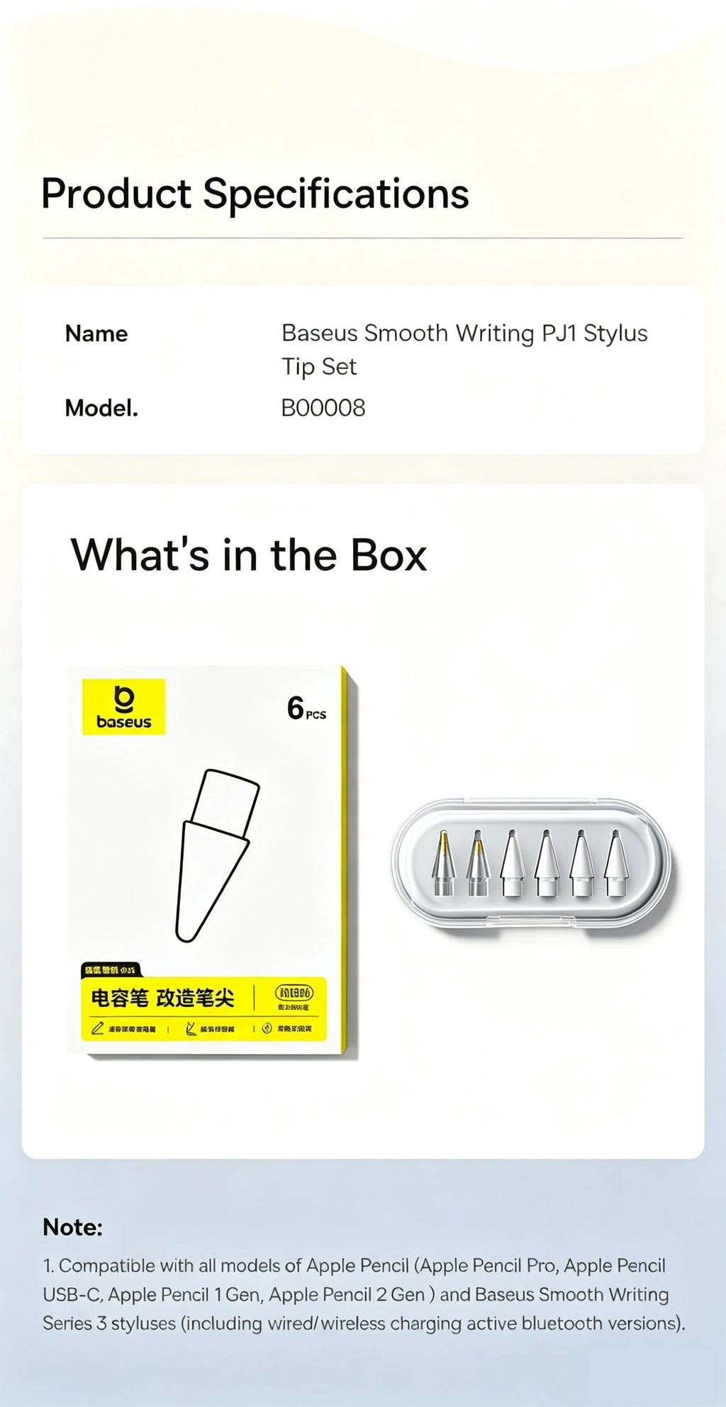 Replacement Stylus Pen Tips for Apple Pencil 1st and 2nd Generation