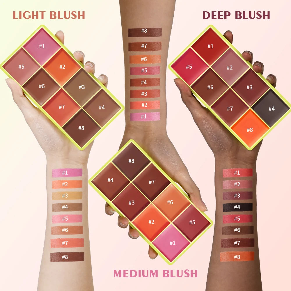 8-Color Cream Blush and Contour Palette