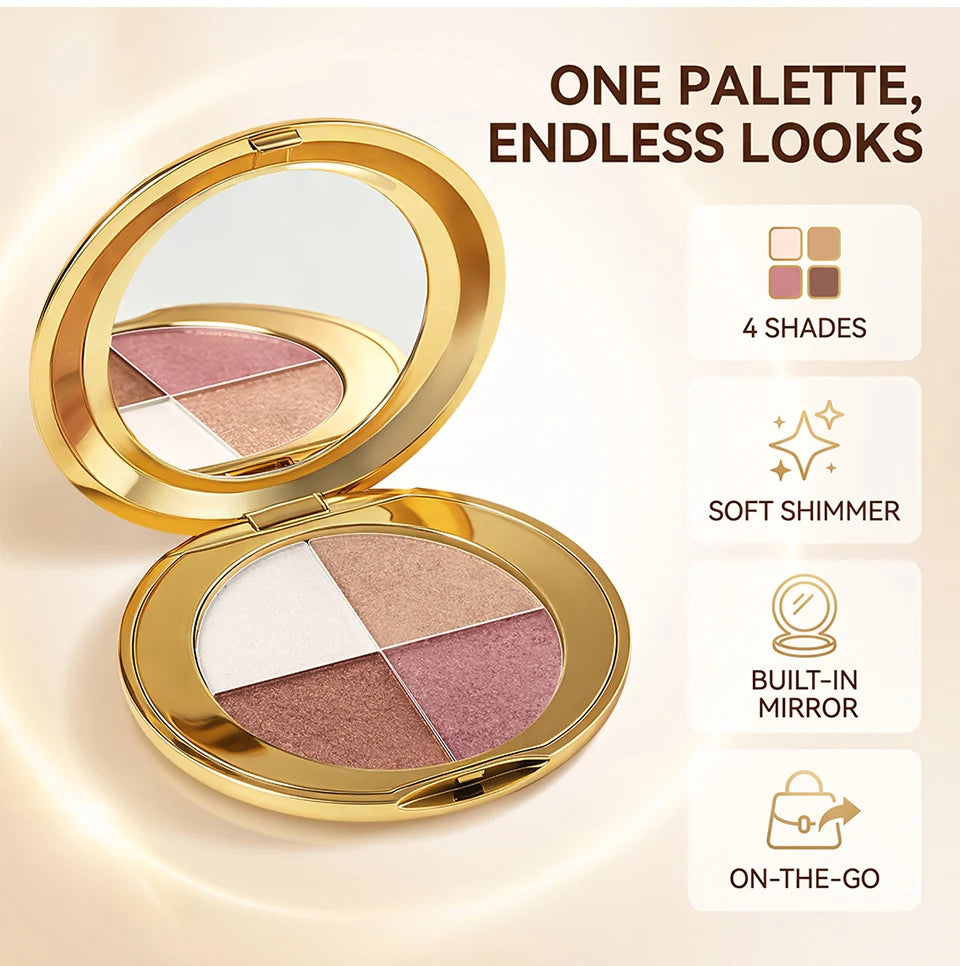 4-Color Highlighting and Contouring Face Makeup Palette