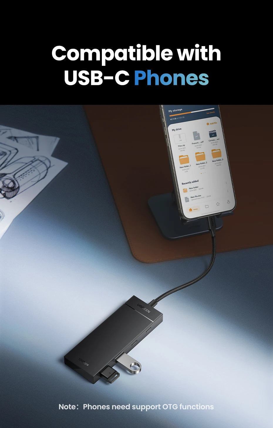 4-Port USB-C 3.2 Gen 2 Hub 10Gbps Multiport Adapter