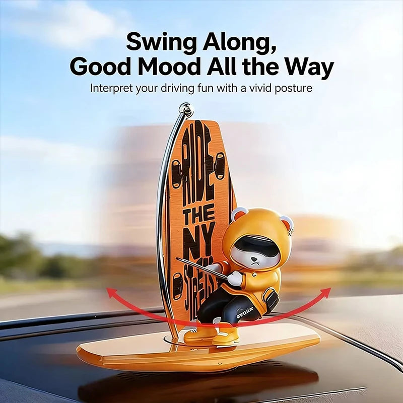 Sliding Bear Car Dashboard Ornament Decoration
