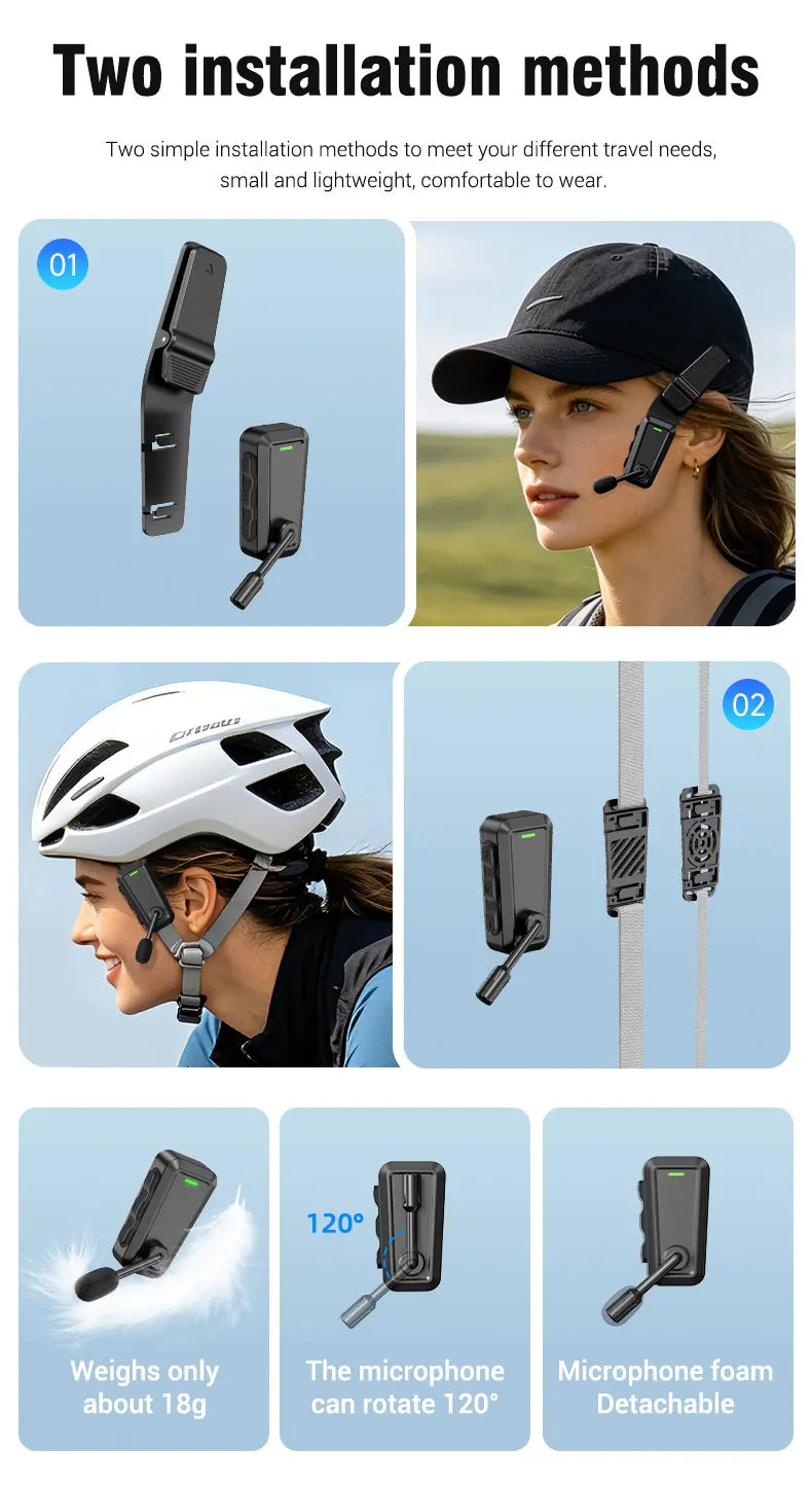 Bluetooth 6.0 Motorcycle Helmet Intercom Headset - 15