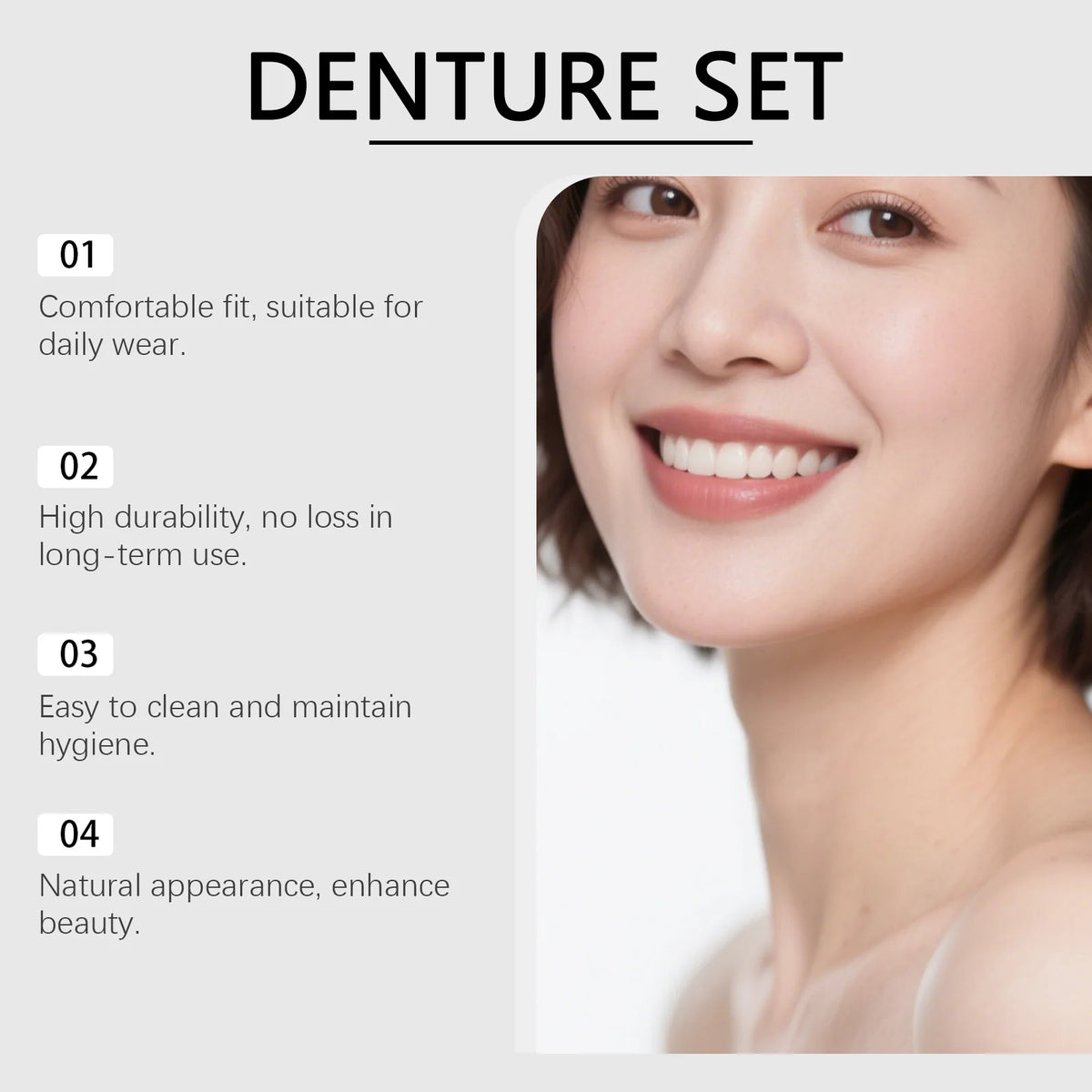 Temporary Silicone Cosmetic Dentures for Missing Teeth
