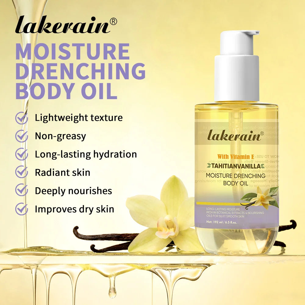 Moisture Drenching Vanilla Body Oil for Dry Skin