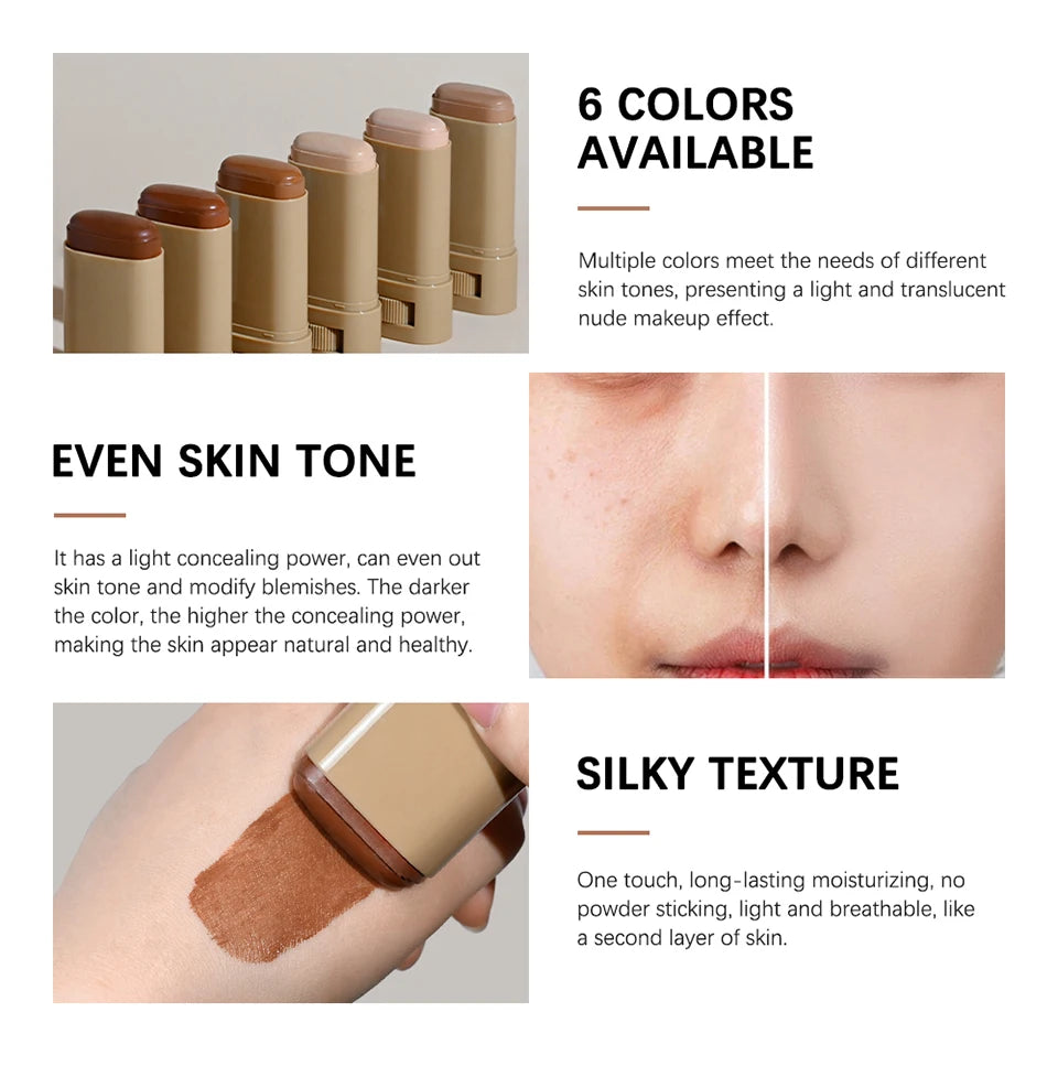 Serum-Boosted Skin Tint Foundation Stick for Natural Coverage