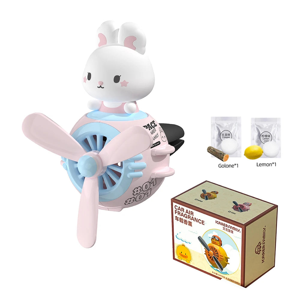 Bear Pilot Rotating Propeller Car Vent Air Freshener Fragrance Diffuser