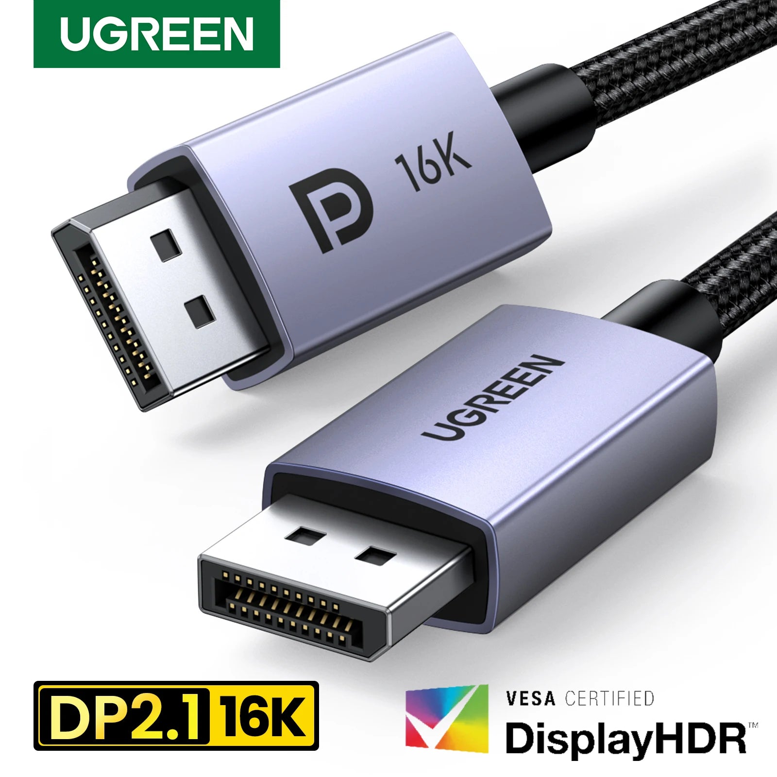16K 8K DisplayPort 2.1 Cable for Gaming Monitors and PCs - 1
