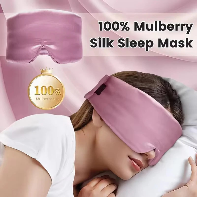 Silk Sleep Mask for Total Light Blocking and Comfortable Rest