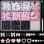 3D Mixed Bowknot and Flower Nail Art Decoration Set